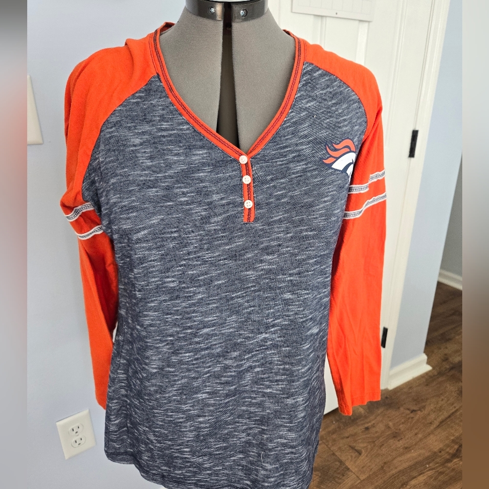 Denver Broncos, long sleeve,  V- neck t shirt